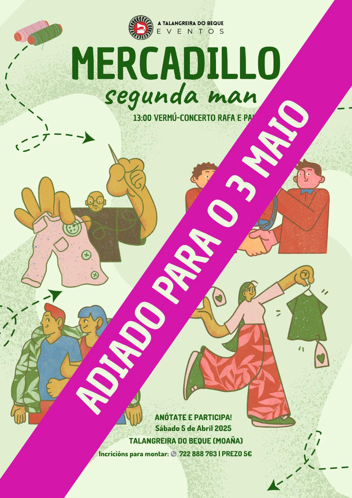 Mercadillo segunda man Talangreira adiado