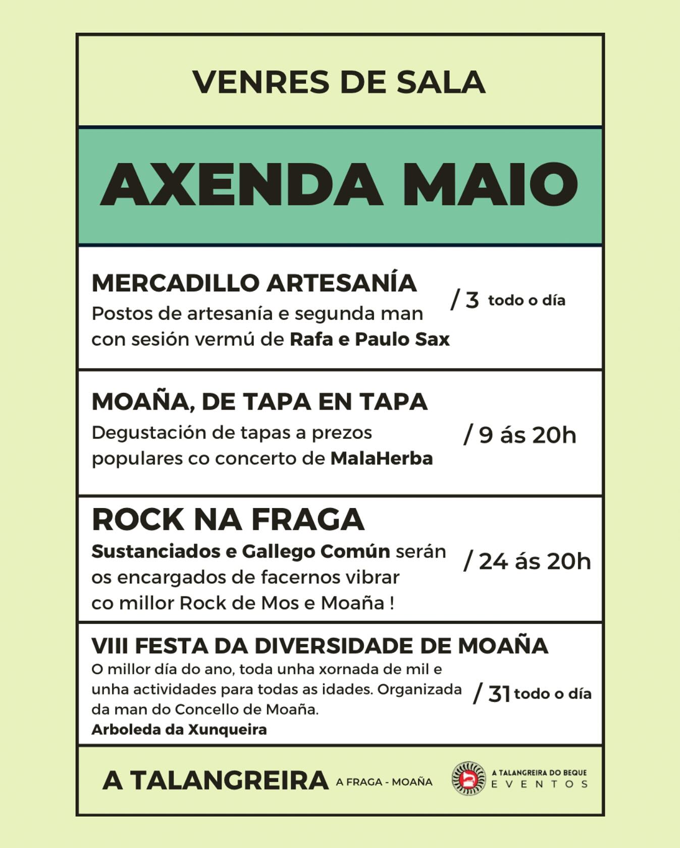Axenda Maio A Talangreira