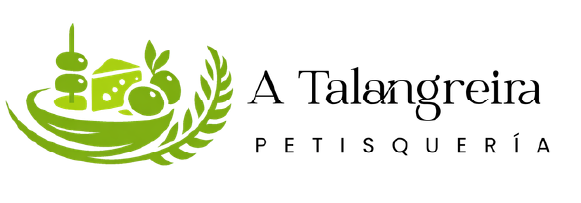 Logo de A Talangreira Petisquería con alimentos en color verde